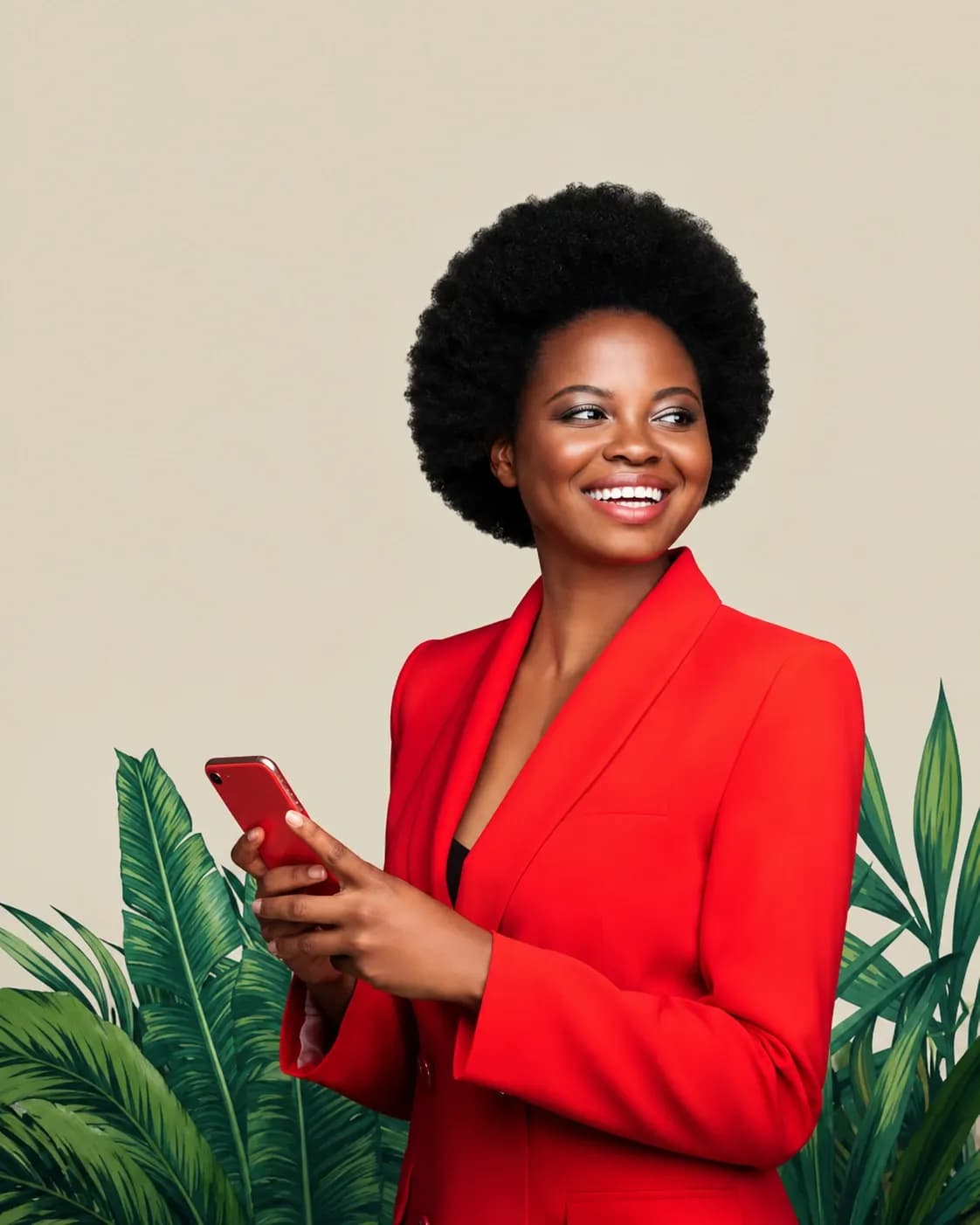 Comium customer holding a mobile phone