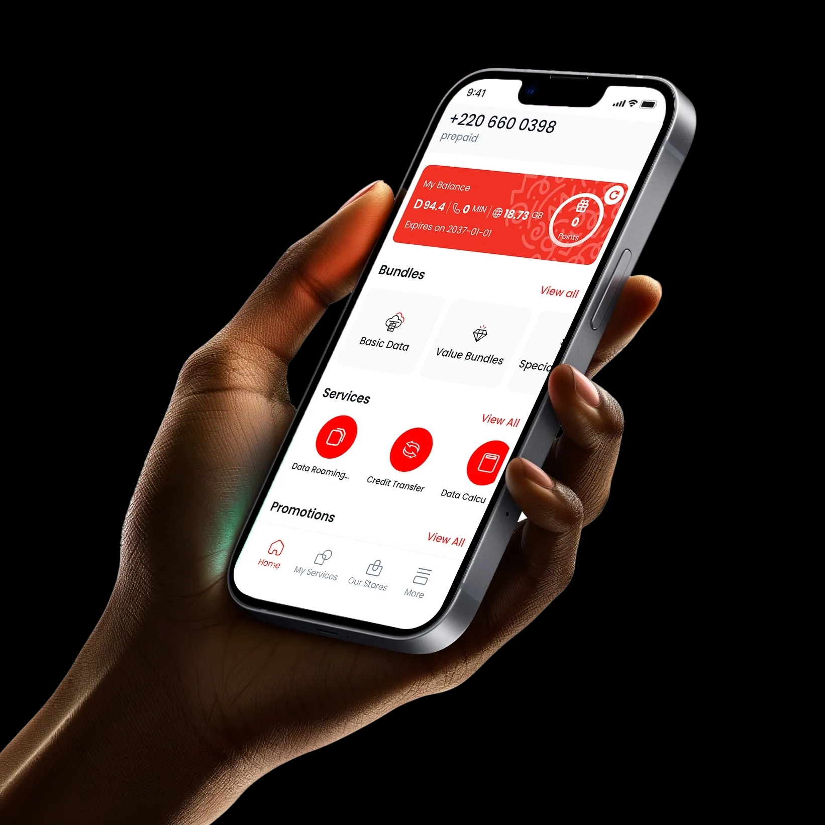 My Comium app shown on a mobile phone